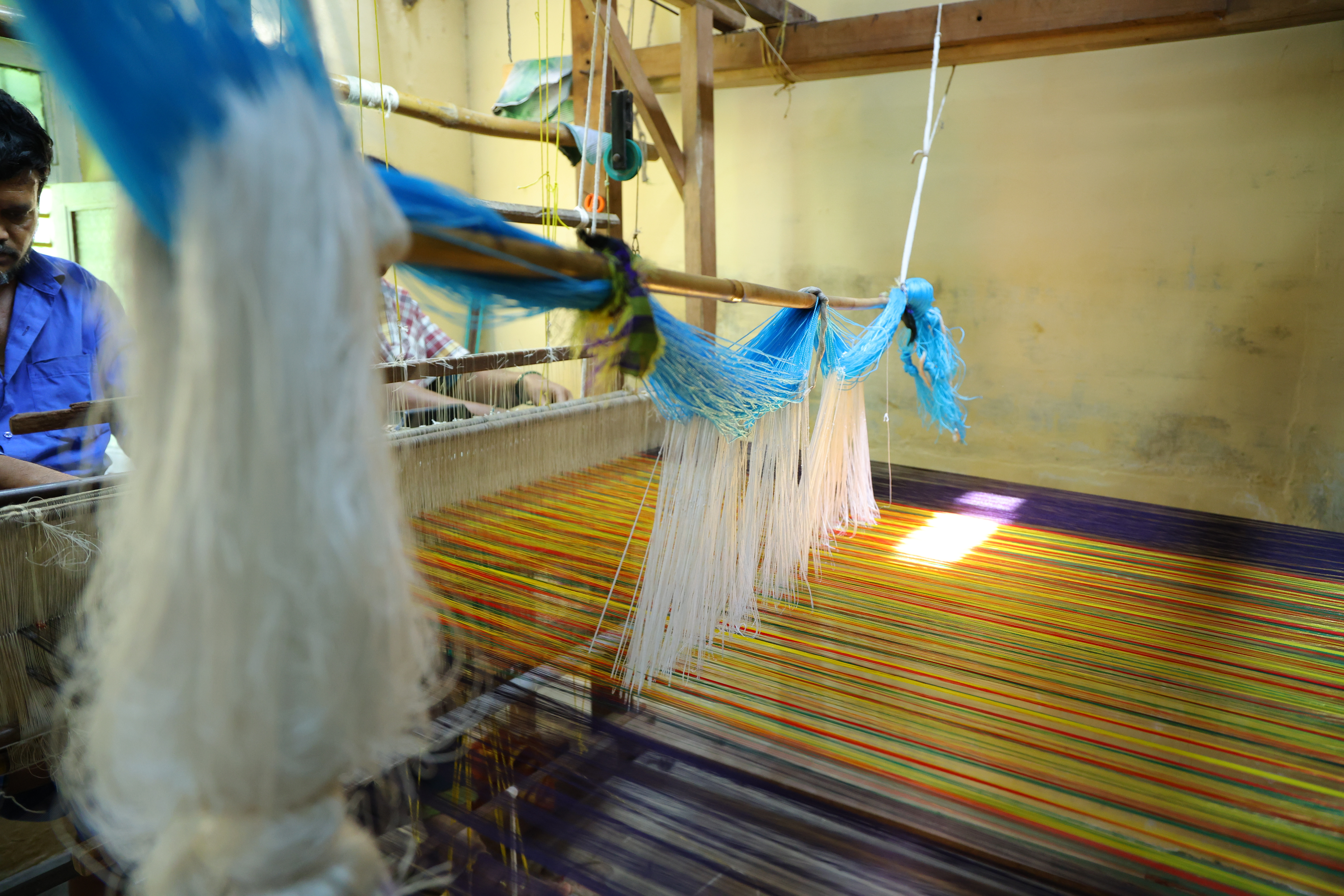 Traditional loom setup