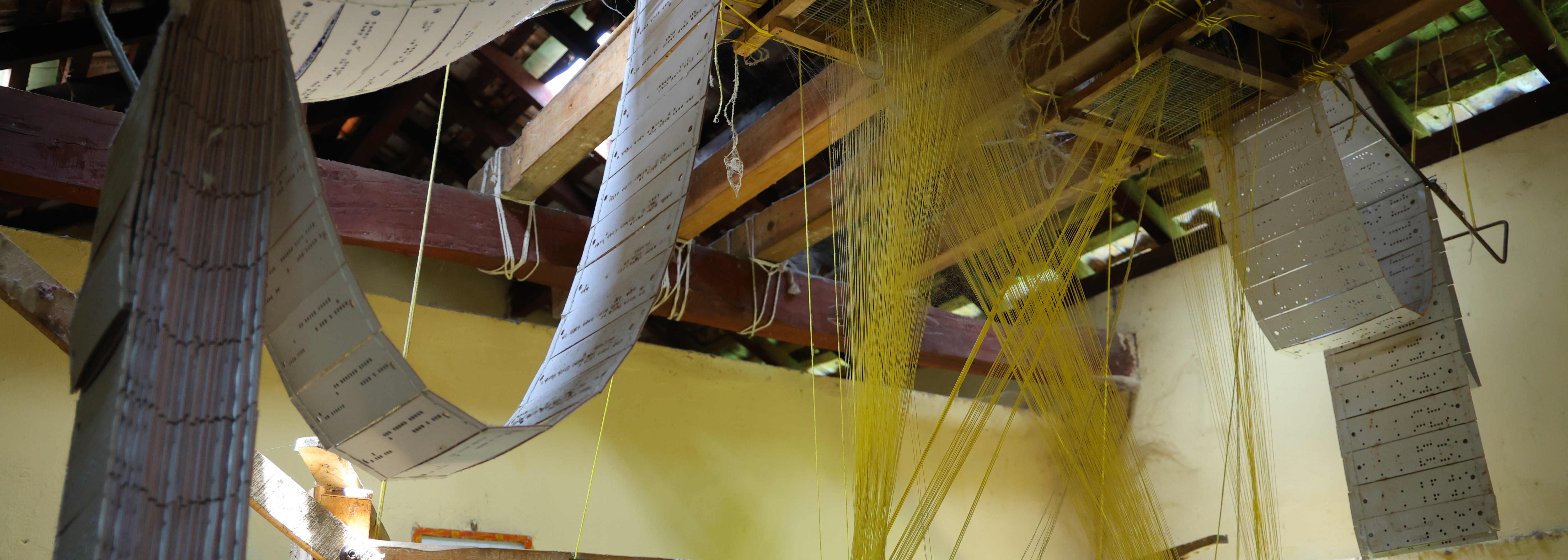 Traditional silk weaving process